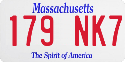 MA license plate 179NK7