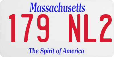 MA license plate 179NL2