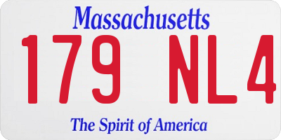 MA license plate 179NL4