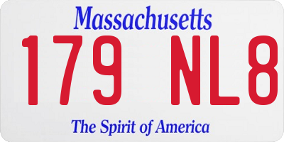 MA license plate 179NL8