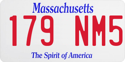 MA license plate 179NM5