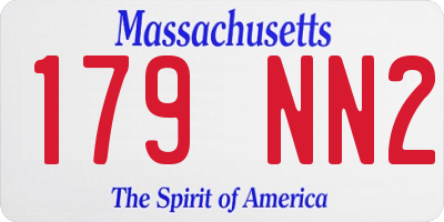 MA license plate 179NN2