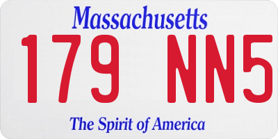 MA license plate 179NN5