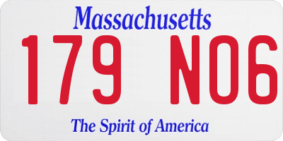 MA license plate 179NO6