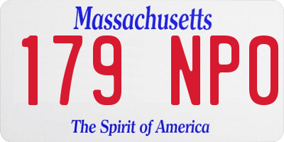 MA license plate 179NP0