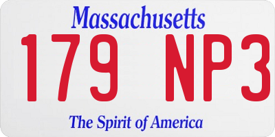 MA license plate 179NP3