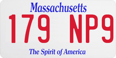 MA license plate 179NP9