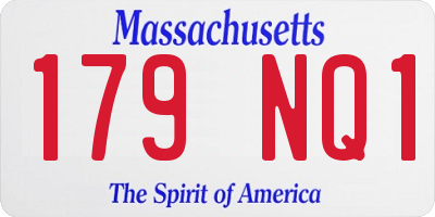 MA license plate 179NQ1