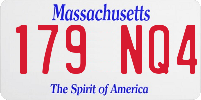 MA license plate 179NQ4