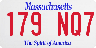 MA license plate 179NQ7