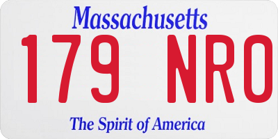 MA license plate 179NR0