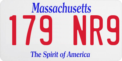 MA license plate 179NR9
