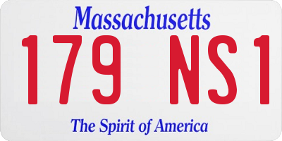 MA license plate 179NS1