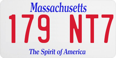 MA license plate 179NT7