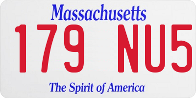 MA license plate 179NU5