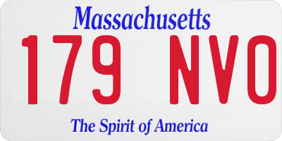 MA license plate 179NV0