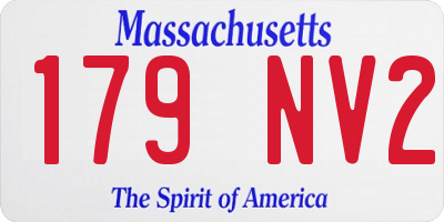 MA license plate 179NV2