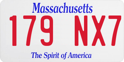 MA license plate 179NX7