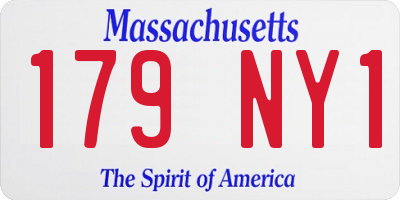 MA license plate 179NY1