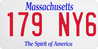 MA license plate 179NY6