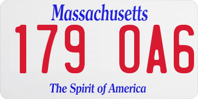 MA license plate 179OA6