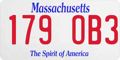 MA license plate 179OB3
