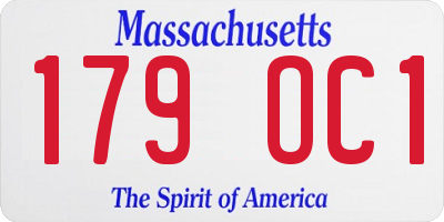 MA license plate 179OC1
