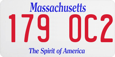 MA license plate 179OC2