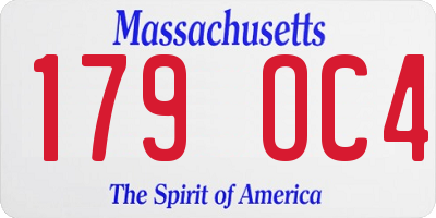 MA license plate 179OC4