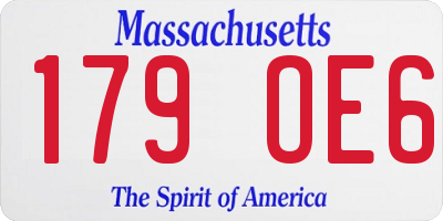 MA license plate 179OE6