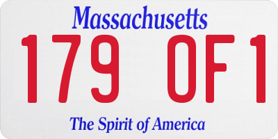 MA license plate 179OF1