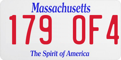 MA license plate 179OF4