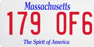MA license plate 179OF6
