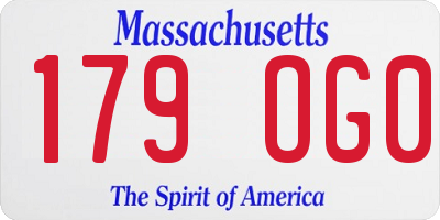 MA license plate 179OG0