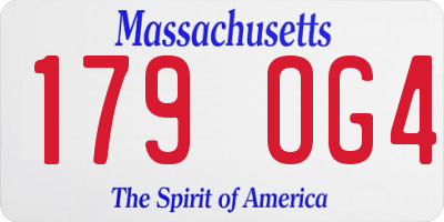 MA license plate 179OG4