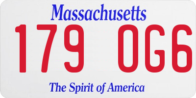 MA license plate 179OG6