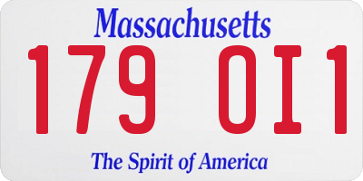 MA license plate 179OI1