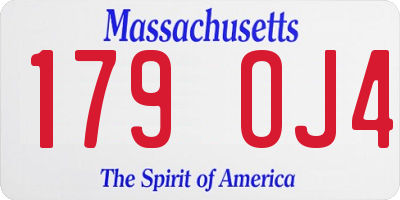 MA license plate 179OJ4