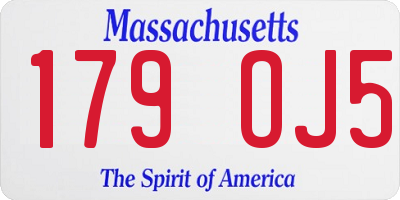 MA license plate 179OJ5