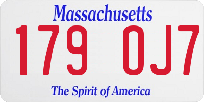MA license plate 179OJ7