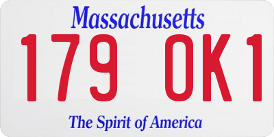 MA license plate 179OK1