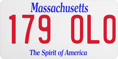 MA license plate 179OL0