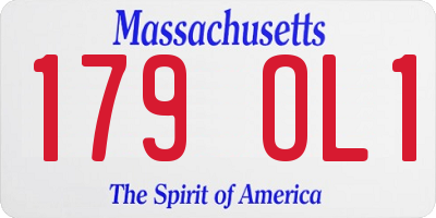 MA license plate 179OL1