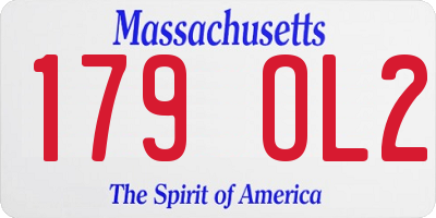 MA license plate 179OL2