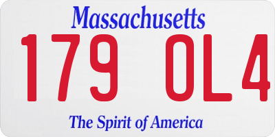MA license plate 179OL4