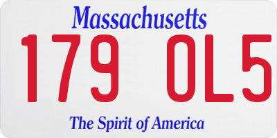 MA license plate 179OL5