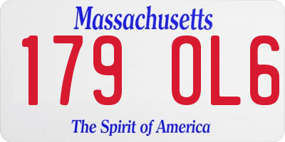 MA license plate 179OL6
