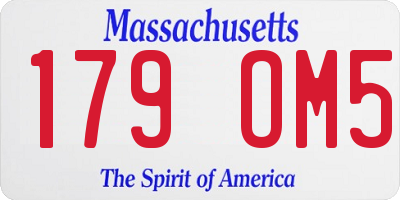 MA license plate 179OM5