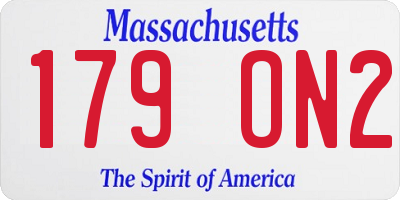 MA license plate 179ON2