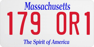 MA license plate 179OR1